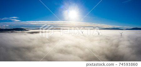 Above the clouds at Bonny Glen in County Donegal with fog - Ireland Above the clouds at Bonny Glen in County Donegal with fog - Ireland 74593860