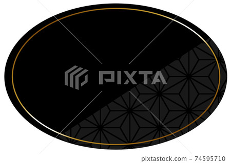 橢圓形框架,黑色和金色,部分亞麻圖案 橢圓形框架,黑色和金色,部分亞麻圖案 74595710