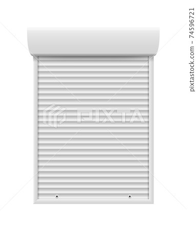 Outdoor blind window or roller door isolated on white Outdoor blind window or roller door isolated on white 74596721