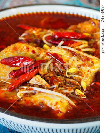 Chinese Sichuan cuisine, boiled fish Chinese Sichuan cuisine, boiled fish 74596952