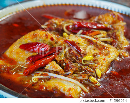 Chinese Sichuan cuisine, boiled fish Chinese Sichuan cuisine, boiled fish 74596954