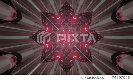 Futuristic star shaped portal 3d illustration Futuristic star shaped portal 3d illustration 74597066
