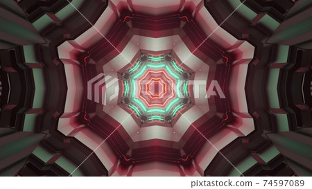 Endless futuristic tunnel 3d illustration 74597089