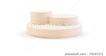 Podium mockup in cylinder shape isolated on white 74597231