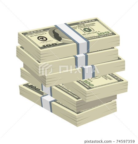 Pack of dollars money vector design illustration isolated on white background 74597359