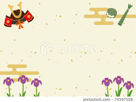 Tango no Sekku頭盔,Kusa Mochi和Iris日本紙架 Tango no Sekku頭盔,Kusa Mochi和Iris日本紙架 74597508