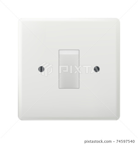 Single light switch isolated on white background 74597540