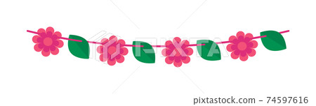 Party bunting flower shaped flags garland banner Party bunting flower shaped flags garland banner 74597616