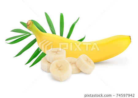 banana isolated on white background with full depth of field. banana isolated on white background with full depth of field. 74597942