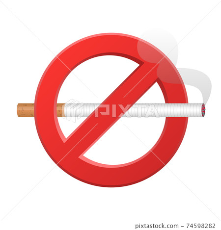 No smocking sign vector design illustration isolated on white background 74598282