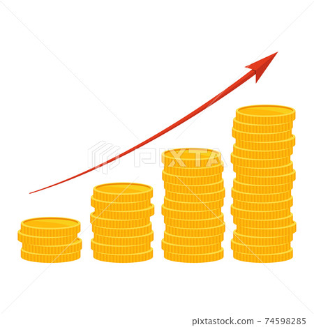 Income growth vector design illustration isolated on white background Income growth vector design illustration isolated on white background 74598285