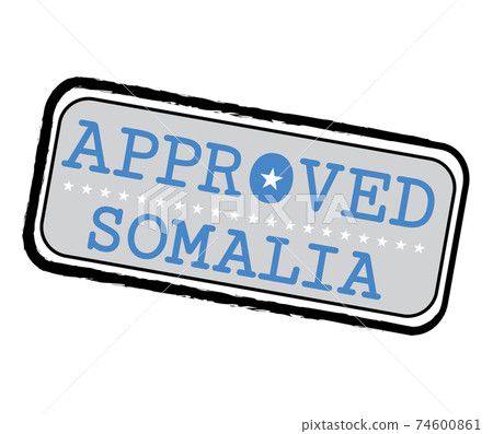 Vector Stamp of Approved logo with Somalian Flag in the shape of O and text Somalia. Vector Stamp of Approved logo with Somalian Flag in the shape of O and text Somalia. 74600861
