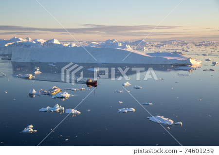 Red Fishing Boat in Ilulissat Icefjrod 74601239