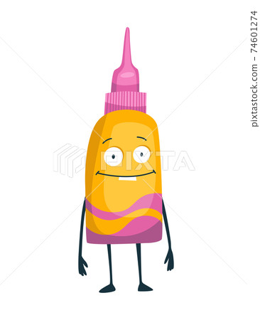 Cartoon character of school supply item with happy face. Back to school funny smile. Vector object isolated on white background Cartoon character of school supply item with happy face. Back to school funny smile. Vector object isolated on white background 74601274