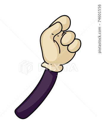 Comic cartoon hand in glove drawing isolated Comic cartoon hand in glove drawing isolated 74601556