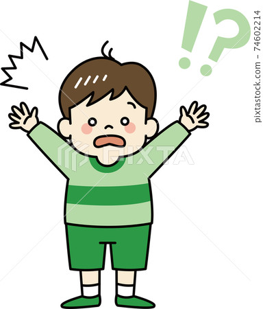 Surprised boy (whole body) 74602214
