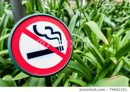 A photo of a sign that informs you of a non-smoking area 74602281