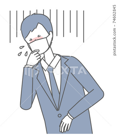 一個穿著西服打噴嚏面具的男人 一個穿著西服打噴嚏面具的男人 74602845