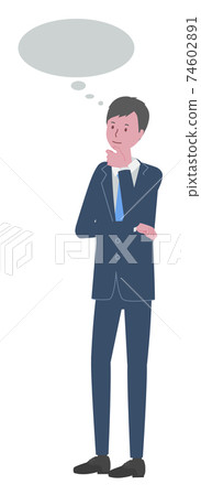 Thinking man in a suit 74602891