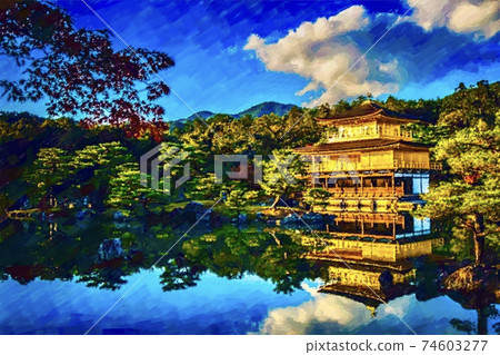 京都金閣寺的風景 京都金閣寺的風景 74603277