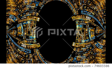 Oval frame on black background Oval frame on black background 74603386