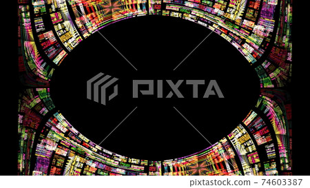 Oval frame on black background Oval frame on black background 74603387