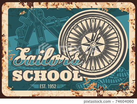 Sailor school metal rusty plate , marine seafaring 74604060