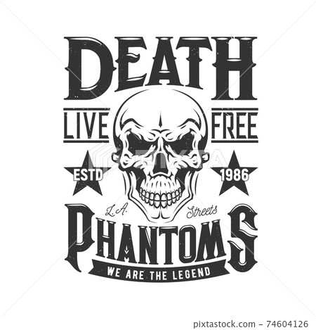 Tshirt print with skull for vector apparel design Tshirt print with skull for vector apparel design 74604126