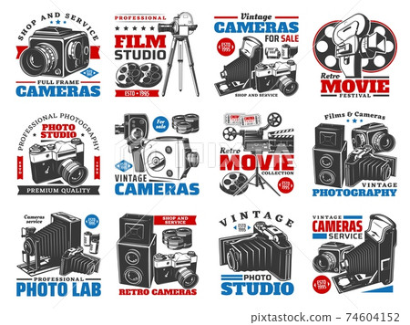 Vintage cameras for photo and video shooting. Vintage cameras for photo and video shooting. 74604152