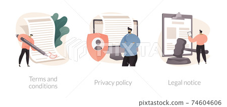 Website disclaimer abstract concept vector illustrations. Website disclaimer abstract concept vector illustrations. 74604606