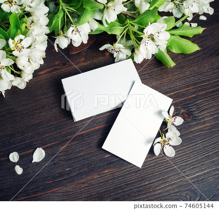Business cards, flowers Business cards, flowers 74605144