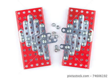 meccano heart: the shared heart of two halves constructed with a 74606192