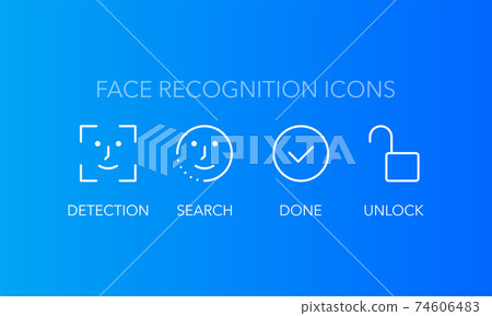 Face recognition, great design for any purposes. Protection icon vector. Personal protection. 74606483