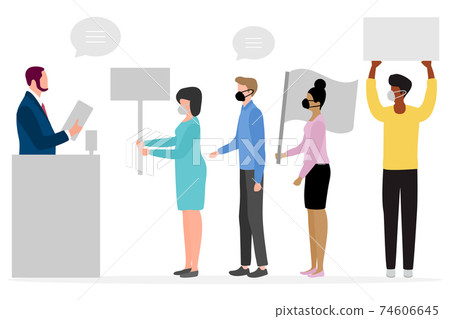 Vote Vector People Presidential Election Campaign - Stock Illustration ...