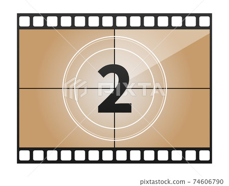 A classic movie countdown frame at the number Two. Vector illustration. 74606790