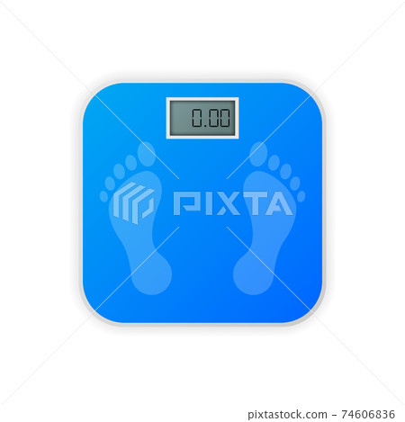 Scale in cartoon style. Realistic human scale. Vector illustration. 74606836