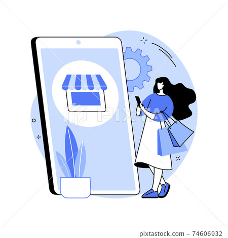 Ecommerce application abstract concept vector illustration. Ecommerce application abstract concept vector illustration. 74606932
