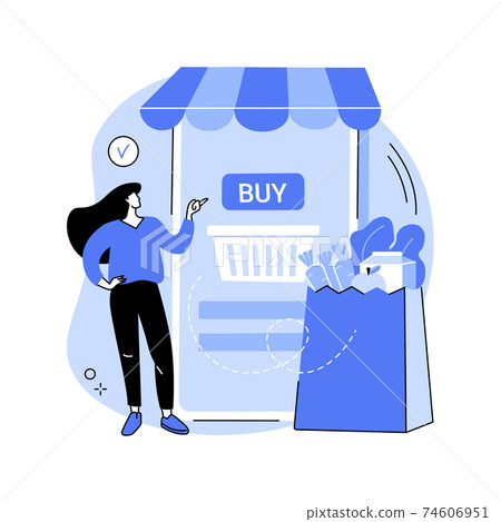 Digital supermarket abstract concept vector illustration. 74606951