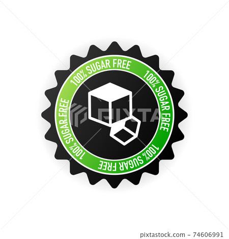 Flat icon with lactose gluten gmo sugar free stamp. Organic signs. Vector illustration. Flat icon with lactose gluten gmo sugar free stamp. Organic signs. Vector illustration. 74606991