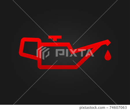 Car oil indicator icon on black background. Vector illustration. 74607063