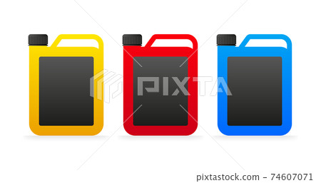 Flat icon with different color canister on white background for packaging design. Vector illustration. Flat icon with different color canister on white background for packaging design. Vector illustration. 74607071