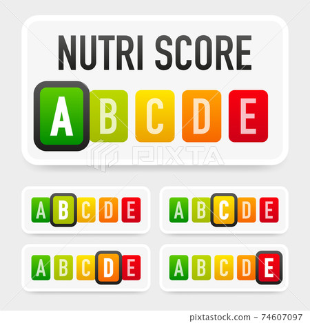 Packaging with green nutri score. Different...-插圖素材 [74607097] - PIXTA圖庫