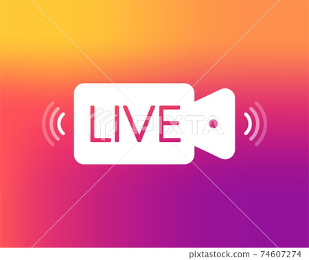 Live icon, great design for any purposes. Live stream sign. Digital background. Vector illustration. Live icon, great design for any purposes. Live stream sign. Digital background. Vector illustration. 74607274