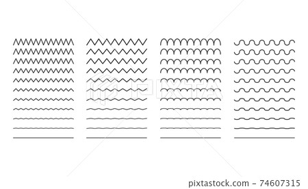 collection of different thin line wave. Vector illustration. collection of different thin line wave. Vector illustration. 74607315
