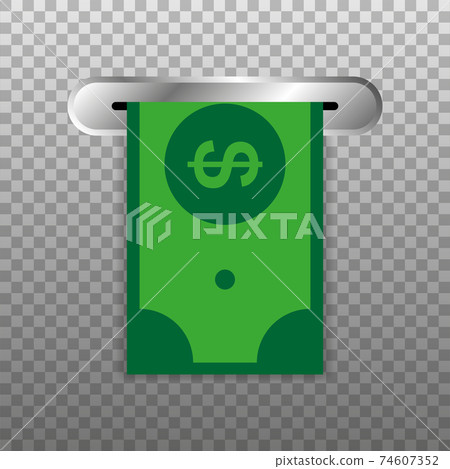 Withdraw money from ATM slot. Vector illustration. Withdraw money from ATM slot. Vector illustration. 74607352