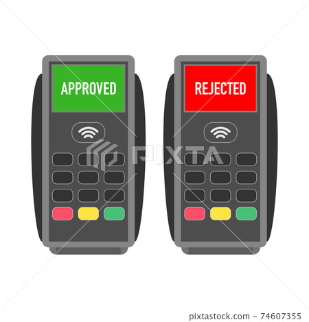 POS Terminal on a white background. Vector illustration. POS Terminal on a white background. Vector illustration. 74607355