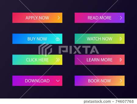 Different gradient colors and icons on white... - Stock Illustration ...