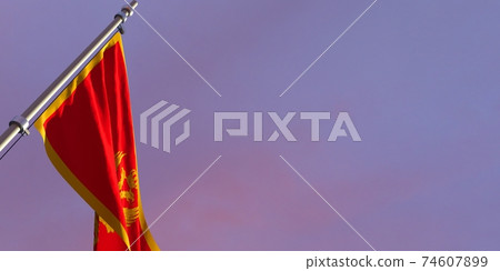 3d rendering of the national flag of the Montenegro 74607899