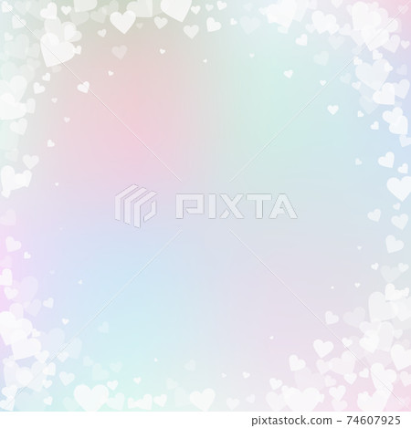 White heart love confettis. Valentine's day vignet White heart love confettis. Valentine's day vignet 74607925