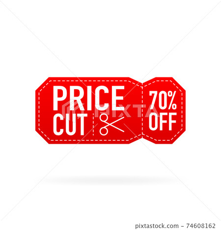 Big Sale Discount. Price cut labels. Vector illustration. 74608162